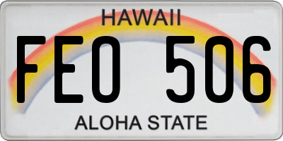 HI license plate FEO506