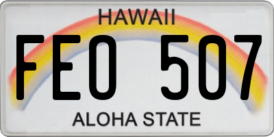 HI license plate FEO507