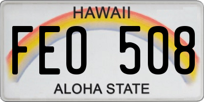 HI license plate FEO508
