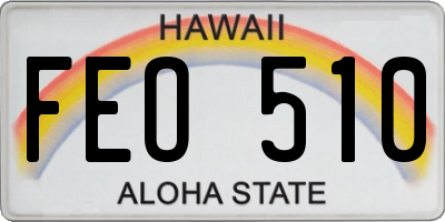 HI license plate FEO510