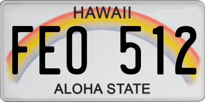 HI license plate FEO512