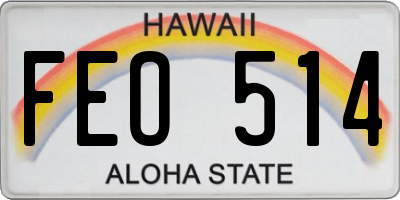 HI license plate FEO514