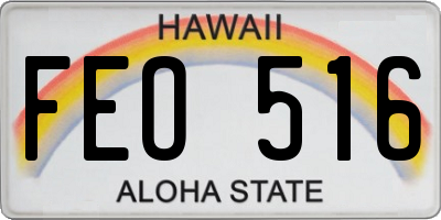 HI license plate FEO516