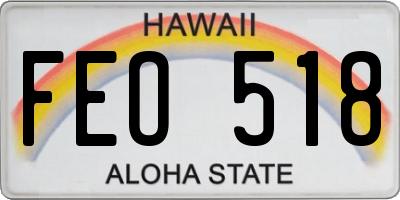 HI license plate FEO518