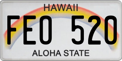 HI license plate FEO520