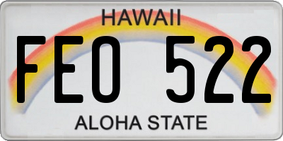 HI license plate FEO522