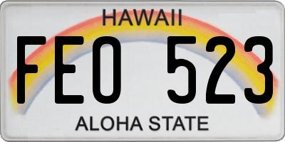 HI license plate FEO523