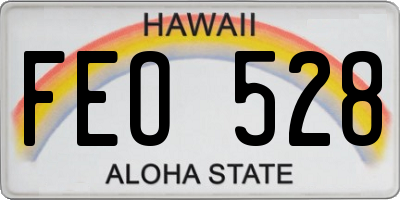 HI license plate FEO528