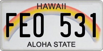 HI license plate FEO531