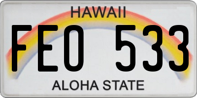 HI license plate FEO533