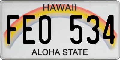 HI license plate FEO534