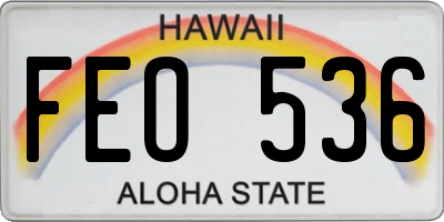 HI license plate FEO536