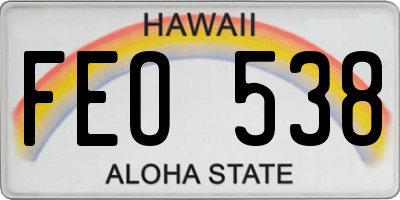 HI license plate FEO538