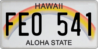 HI license plate FEO541