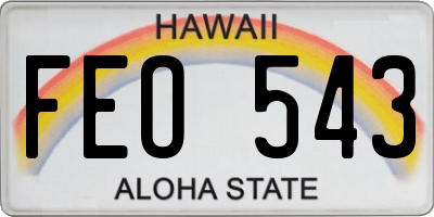 HI license plate FEO543