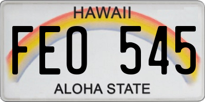 HI license plate FEO545