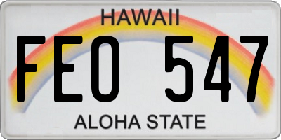 HI license plate FEO547