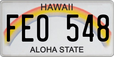 HI license plate FEO548