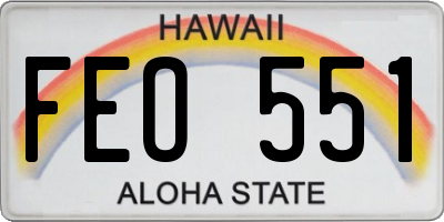 HI license plate FEO551
