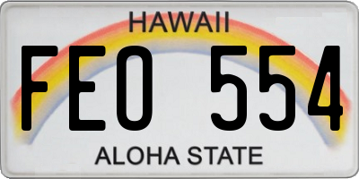 HI license plate FEO554