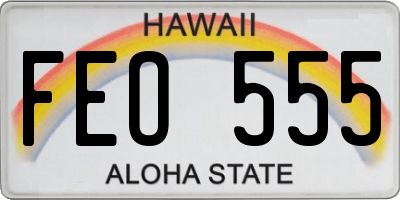 HI license plate FEO555