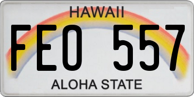 HI license plate FEO557