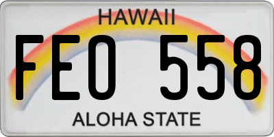 HI license plate FEO558