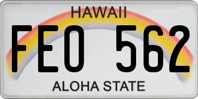 HI license plate FEO562