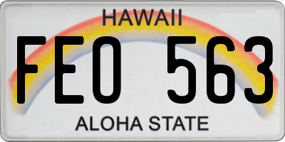 HI license plate FEO563