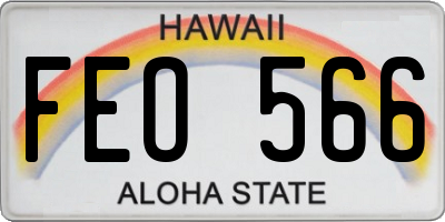 HI license plate FEO566