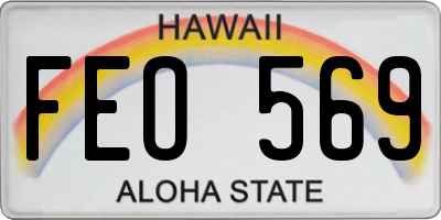 HI license plate FEO569