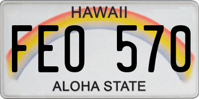HI license plate FEO570