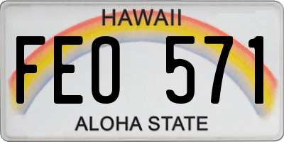 HI license plate FEO571