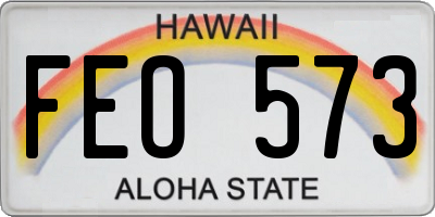 HI license plate FEO573