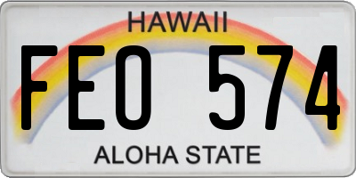 HI license plate FEO574