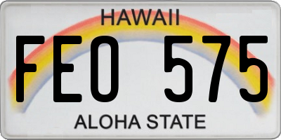 HI license plate FEO575