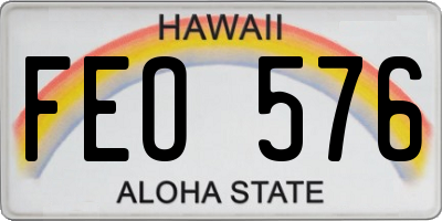 HI license plate FEO576
