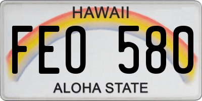 HI license plate FEO580
