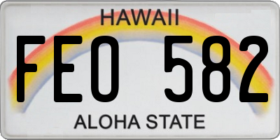 HI license plate FEO582