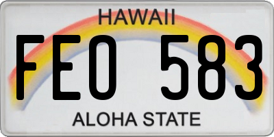 HI license plate FEO583