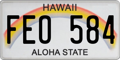 HI license plate FEO584
