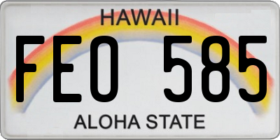 HI license plate FEO585
