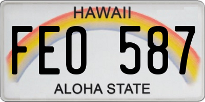 HI license plate FEO587