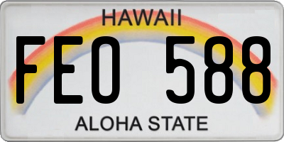HI license plate FEO588