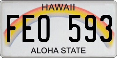 HI license plate FEO593