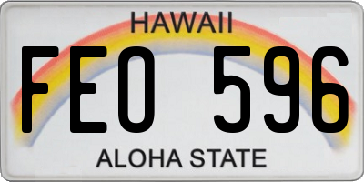 HI license plate FEO596
