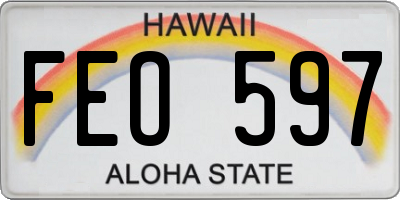 HI license plate FEO597