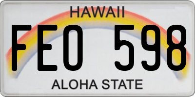 HI license plate FEO598