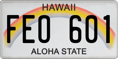 HI license plate FEO601