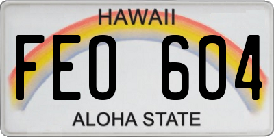 HI license plate FEO604